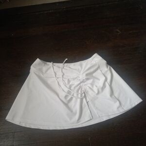 Holipick Swim Skirt Swimsuit Bottom Womens Size XL White Silky Sporty Beach Cozy